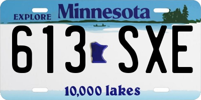 MN license plate 613SXE
