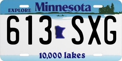 MN license plate 613SXG