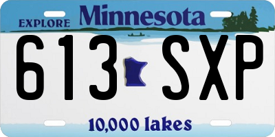 MN license plate 613SXP