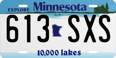 MN license plate 613SXS
