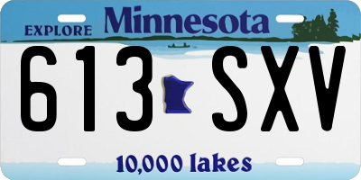 MN license plate 613SXV