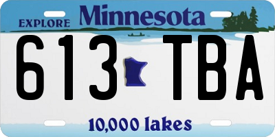 MN license plate 613TBA