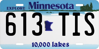 MN license plate 613TIS