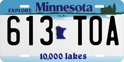 MN license plate 613TOA