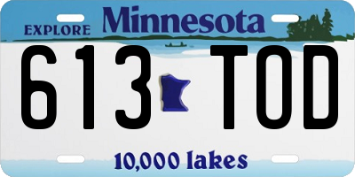 MN license plate 613TOD
