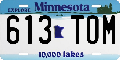 MN license plate 613TOM