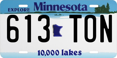MN license plate 613TON