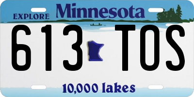 MN license plate 613TOS