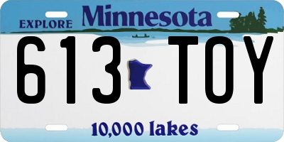 MN license plate 613TOY