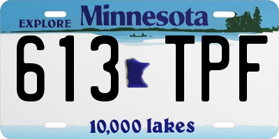 MN license plate 613TPF