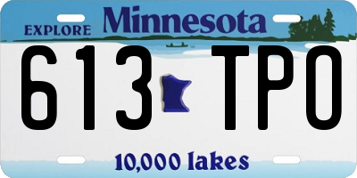 MN license plate 613TPO