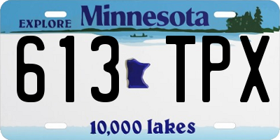 MN license plate 613TPX