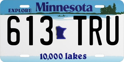 MN license plate 613TRU