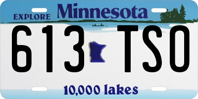 MN license plate 613TSO