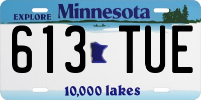 MN license plate 613TUE