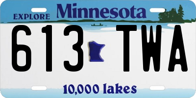 MN license plate 613TWA