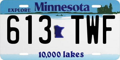 MN license plate 613TWF