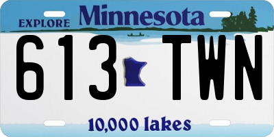 MN license plate 613TWN