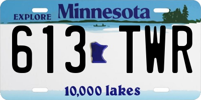 MN license plate 613TWR