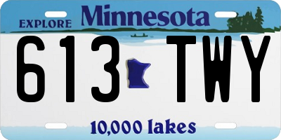 MN license plate 613TWY