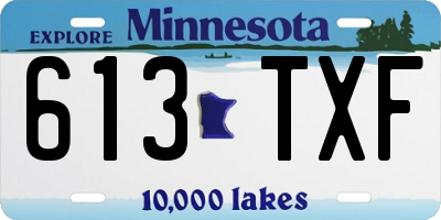 MN license plate 613TXF