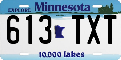 MN license plate 613TXT