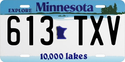 MN license plate 613TXV