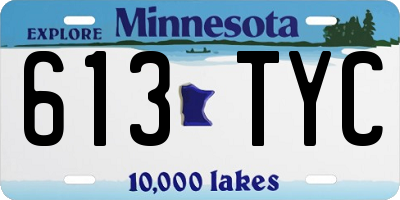 MN license plate 613TYC