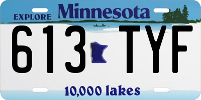 MN license plate 613TYF