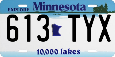 MN license plate 613TYX