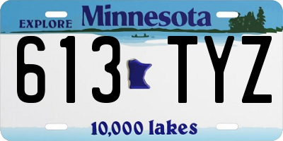 MN license plate 613TYZ