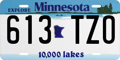 MN license plate 613TZO