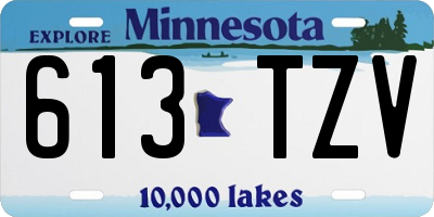 MN license plate 613TZV