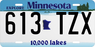 MN license plate 613TZX