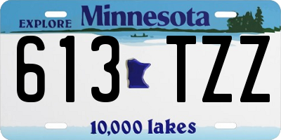 MN license plate 613TZZ