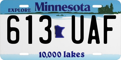 MN license plate 613UAF