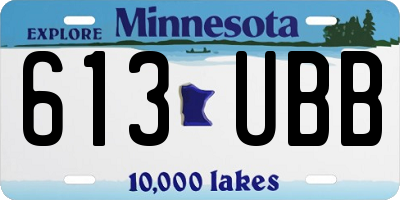 MN license plate 613UBB