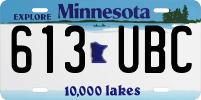 MN license plate 613UBC