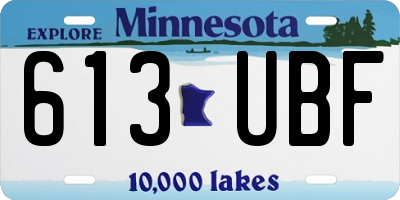 MN license plate 613UBF