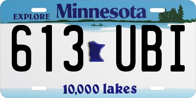 MN license plate 613UBI