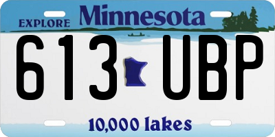 MN license plate 613UBP