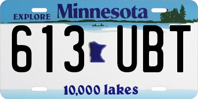 MN license plate 613UBT