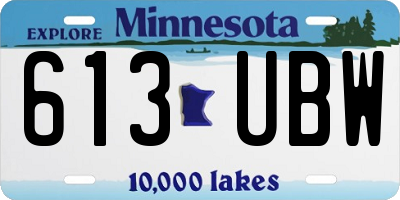 MN license plate 613UBW