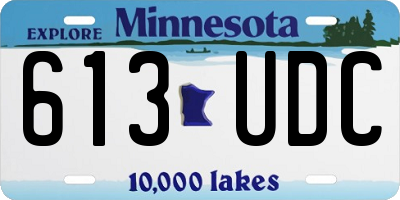 MN license plate 613UDC