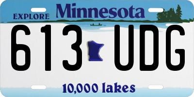 MN license plate 613UDG