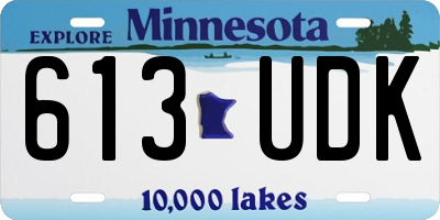 MN license plate 613UDK
