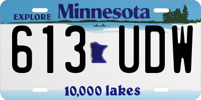 MN license plate 613UDW