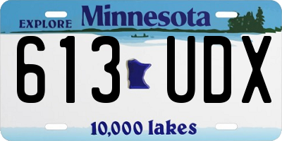 MN license plate 613UDX