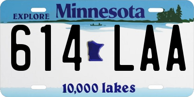 MN license plate 614LAA