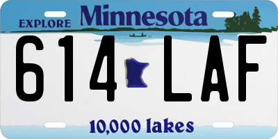 MN license plate 614LAF